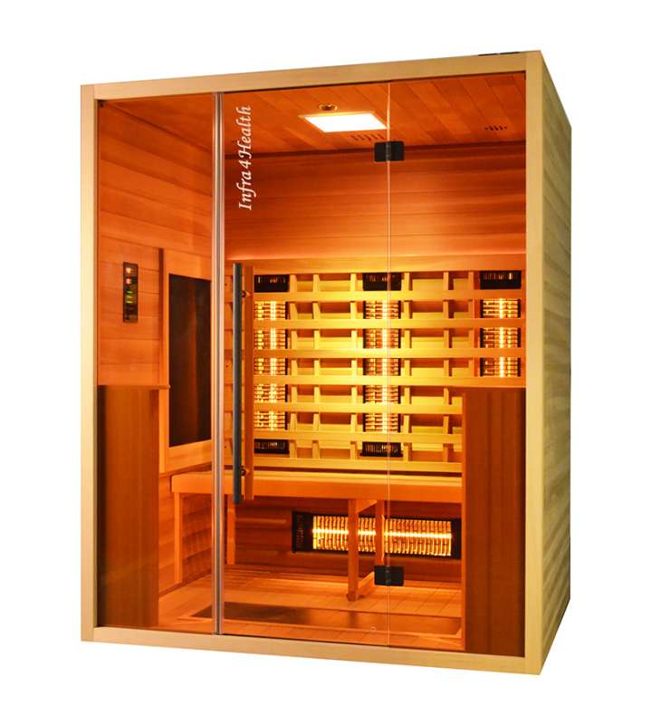 Infrarot Sauna Infra 4 Health 160 Deluxe für 2-3 Personen - Red Cedar Holz