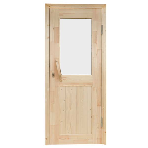 Holztür mit Klarglas