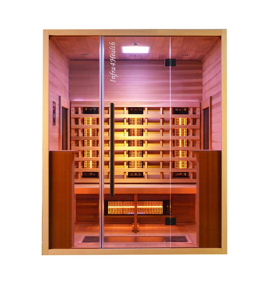Infrarot Sauna Infra 4 Health 160 Deluxe für 2-3 Personen - Red Cedar Holz