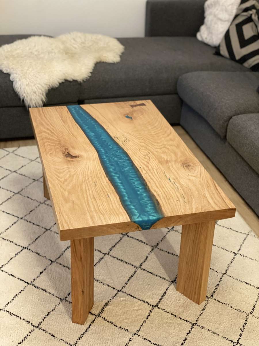 Epoxidharz-Tisch Massivholz